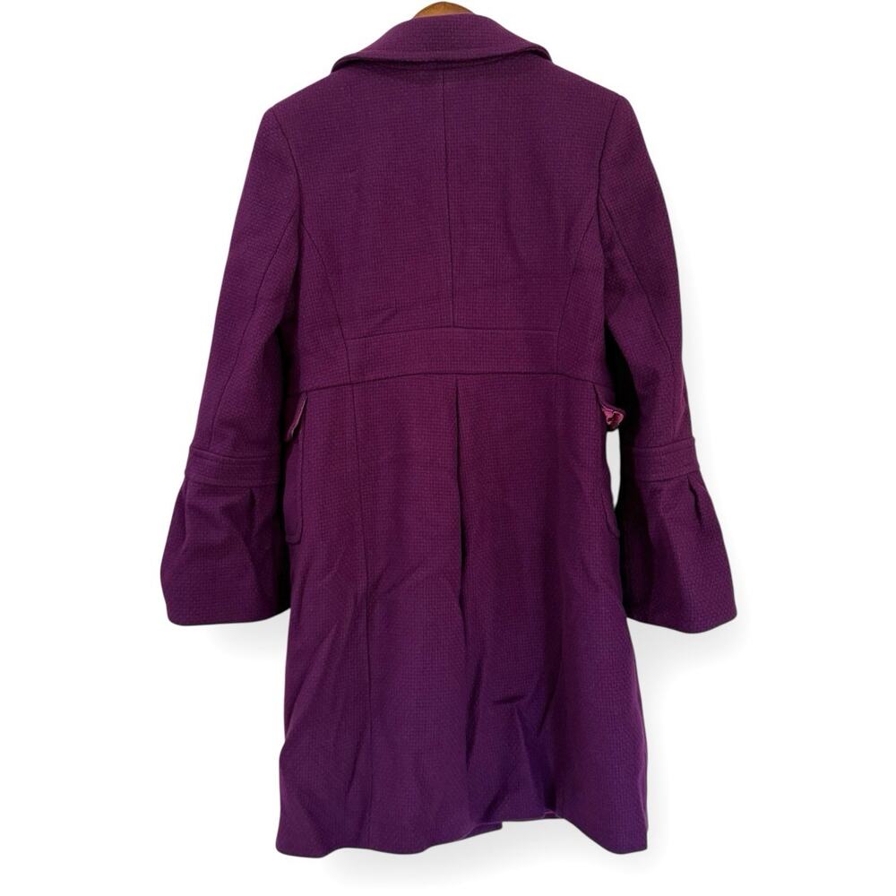 Old Navy Y2K Purple Peacoat Womens Medium Bell Sleeves Pockets Wool Blend Lined - Picture 3 of 10